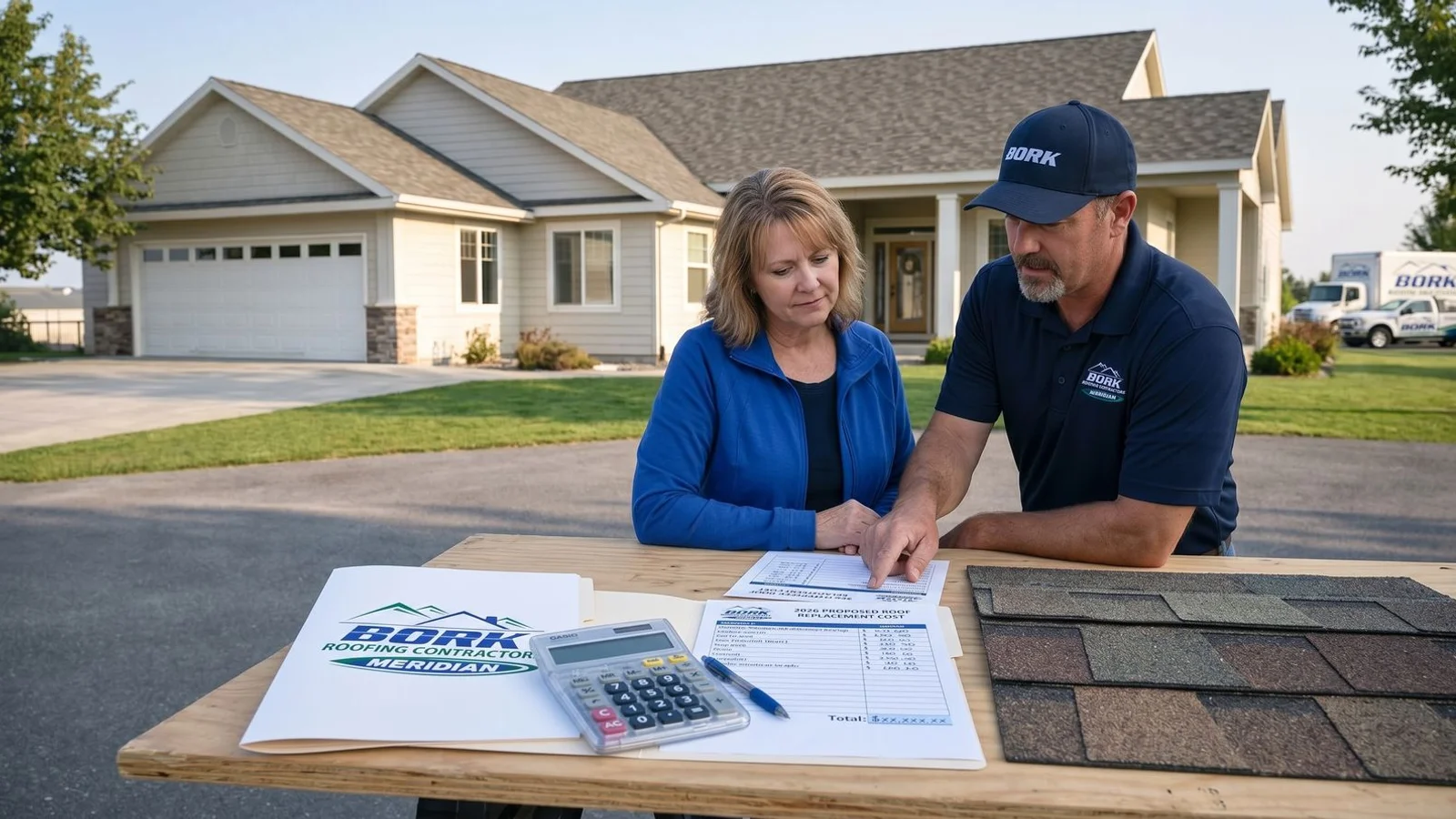 Roof replacement cost calculation for Meridian Idaho home in 2026