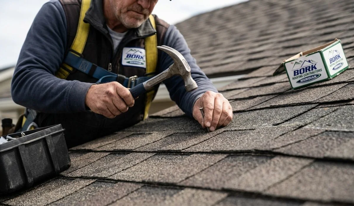 Asphalt shingles on Idaho home