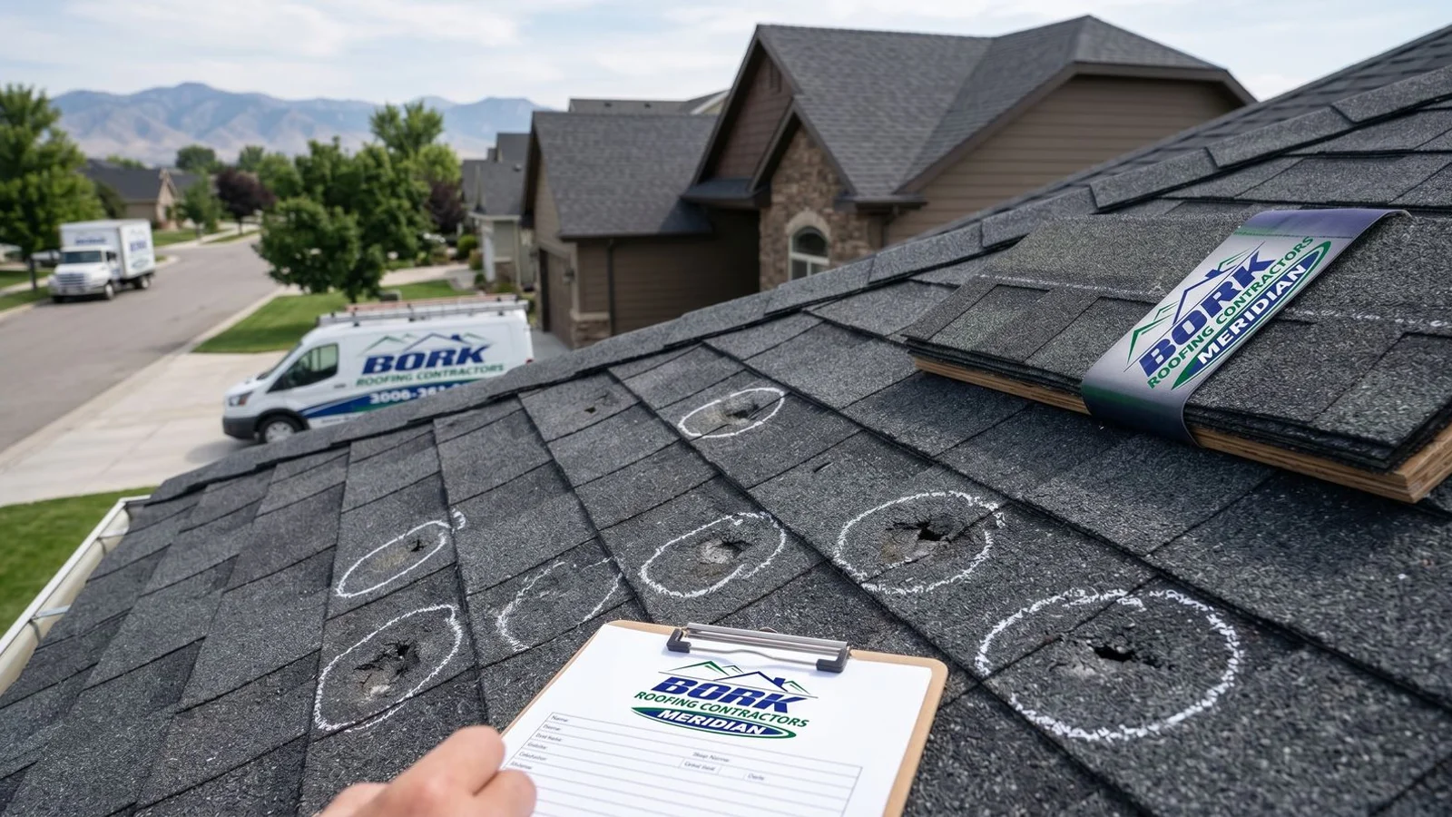 Storm Damage Restoration & Insurance Claims service in Meridian Idaho by Bork Meridian Roofing