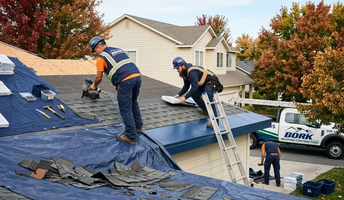 Fall roof replacement in Meridian