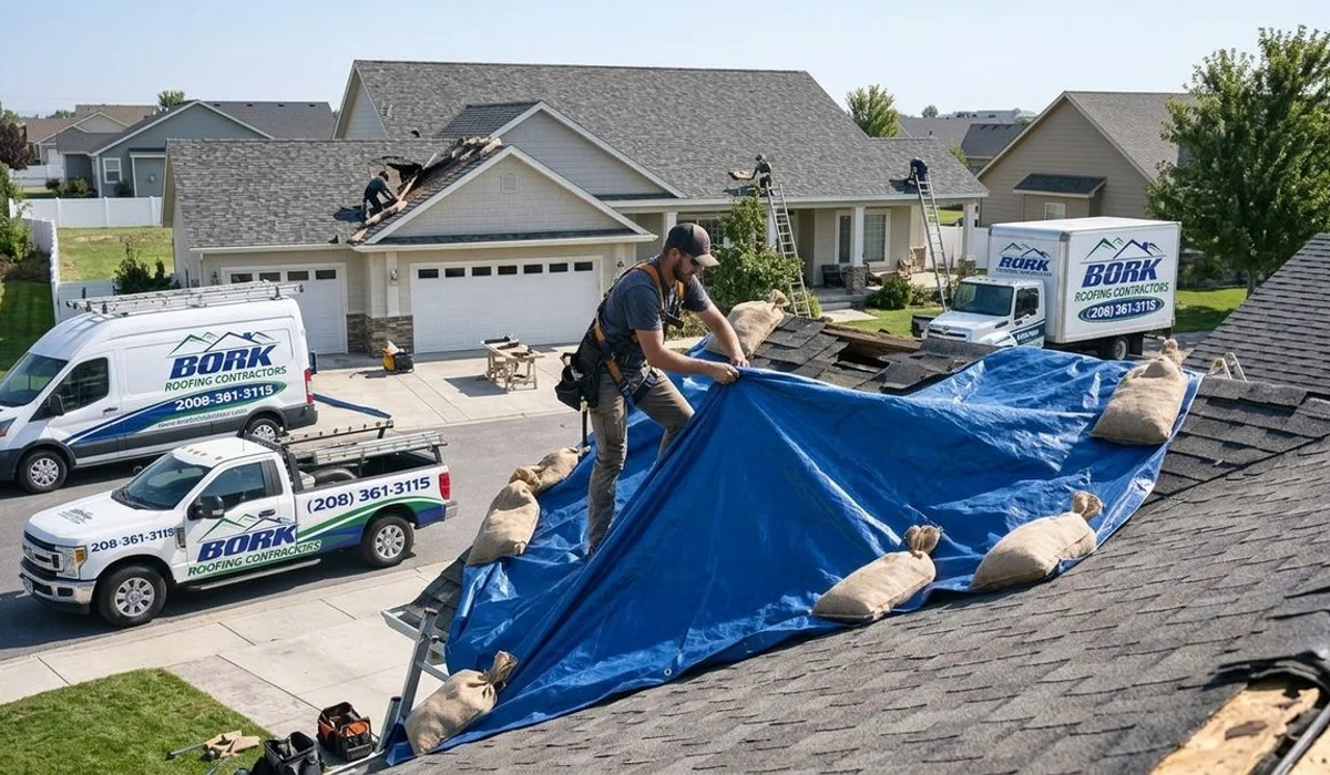 Professional emergency tarping