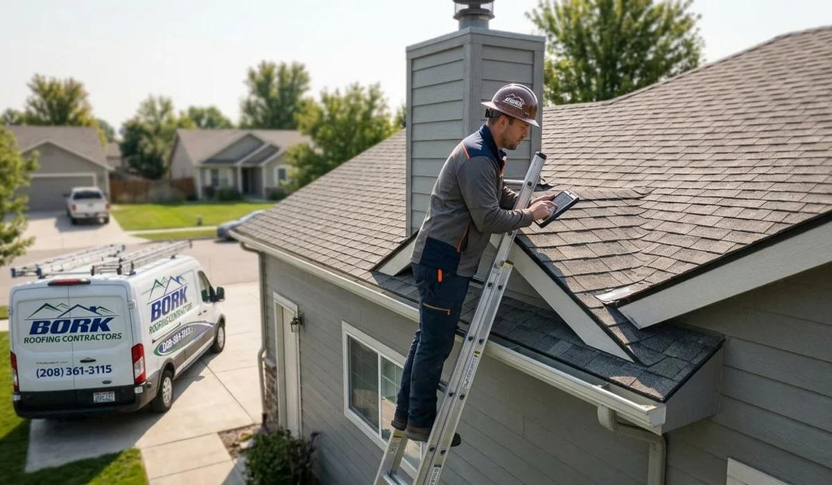Roof inspection in progress