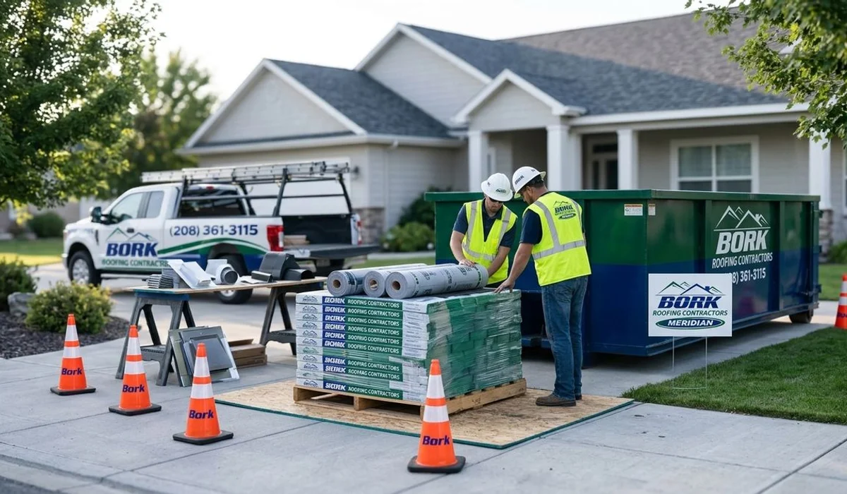 Material delivery at Meridian home