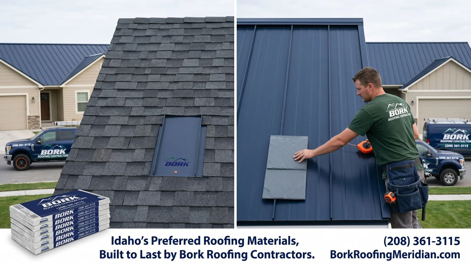 Roofing material comparison for Idaho climate