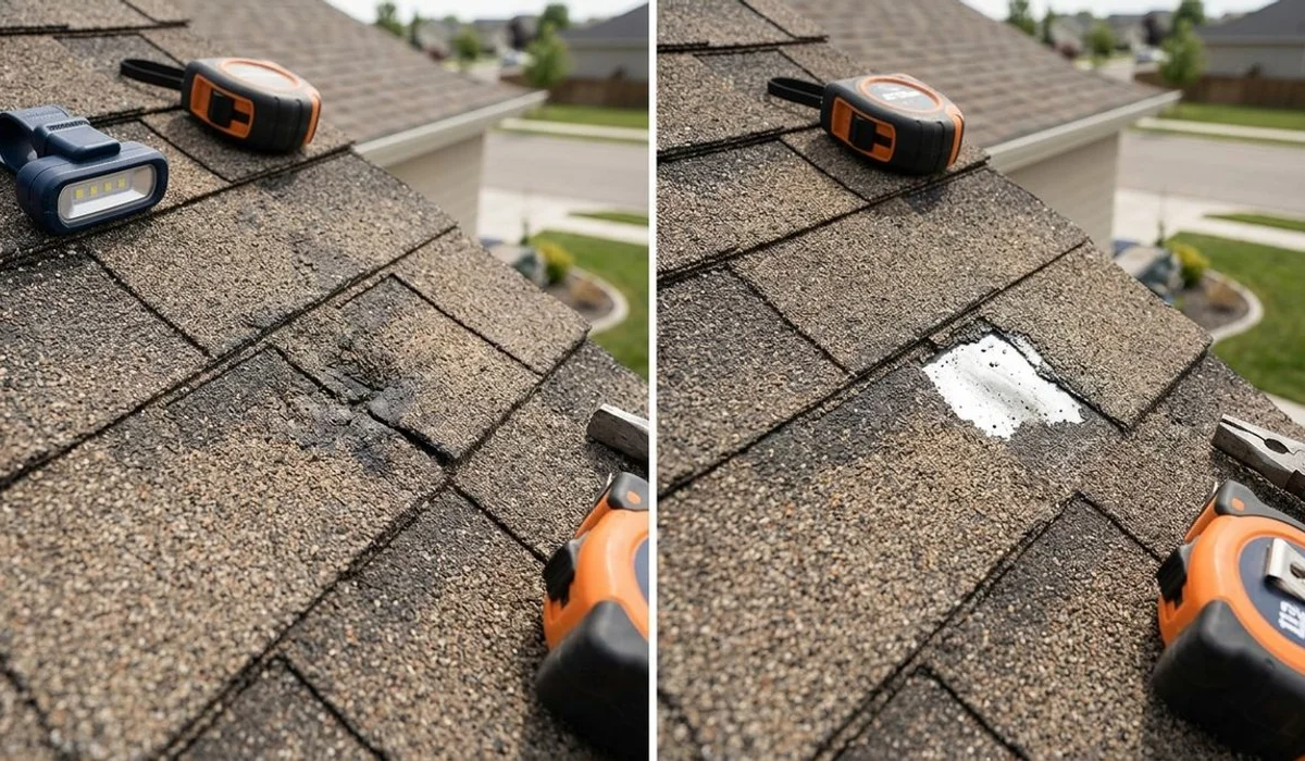 Hail damage indicators on shingles